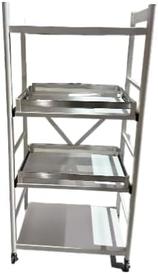 FaitLux キッチンラック スライド式棚板 レンジラック 炊飯器を開け